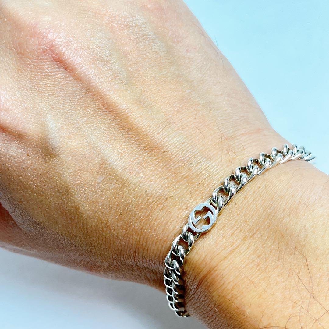 グッチ　インターロッキング　チェーン　ブレスレット　925 17