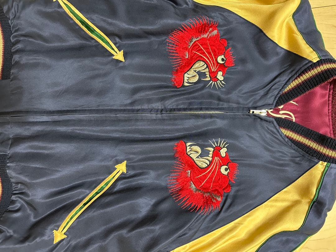 テーラー東洋 スカジャン TT11591 Mサイズ 虎 鷹 リバーシブル