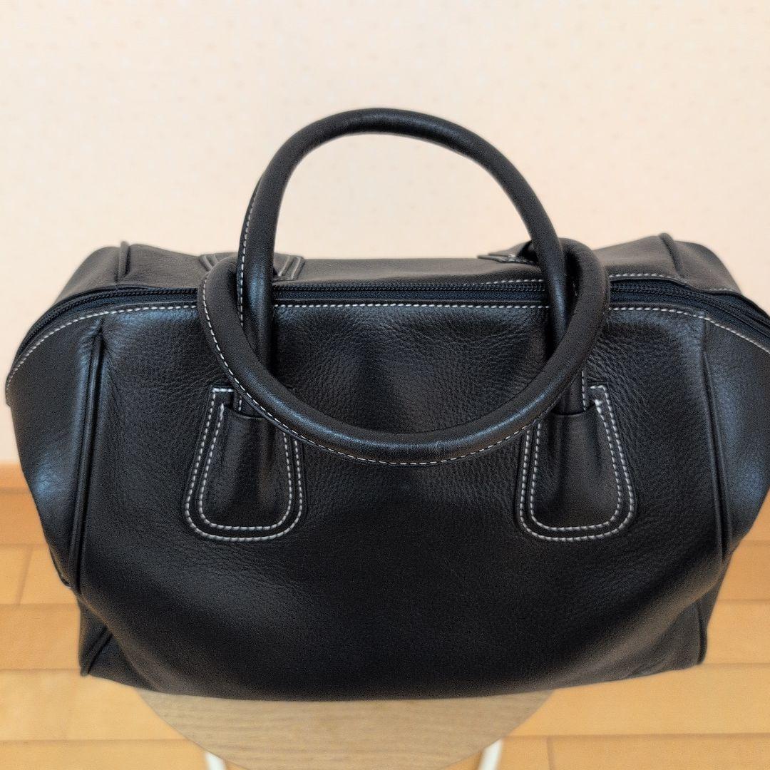 横浜元町　キタムラ　レザーボストンバッグ　ネイビー　Kitamura　本革