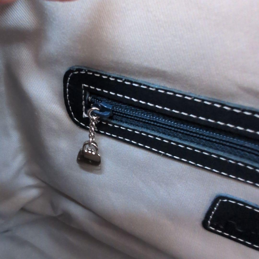 横浜元町　キタムラ　レザーボストンバッグ　ネイビー　Kitamura　本革