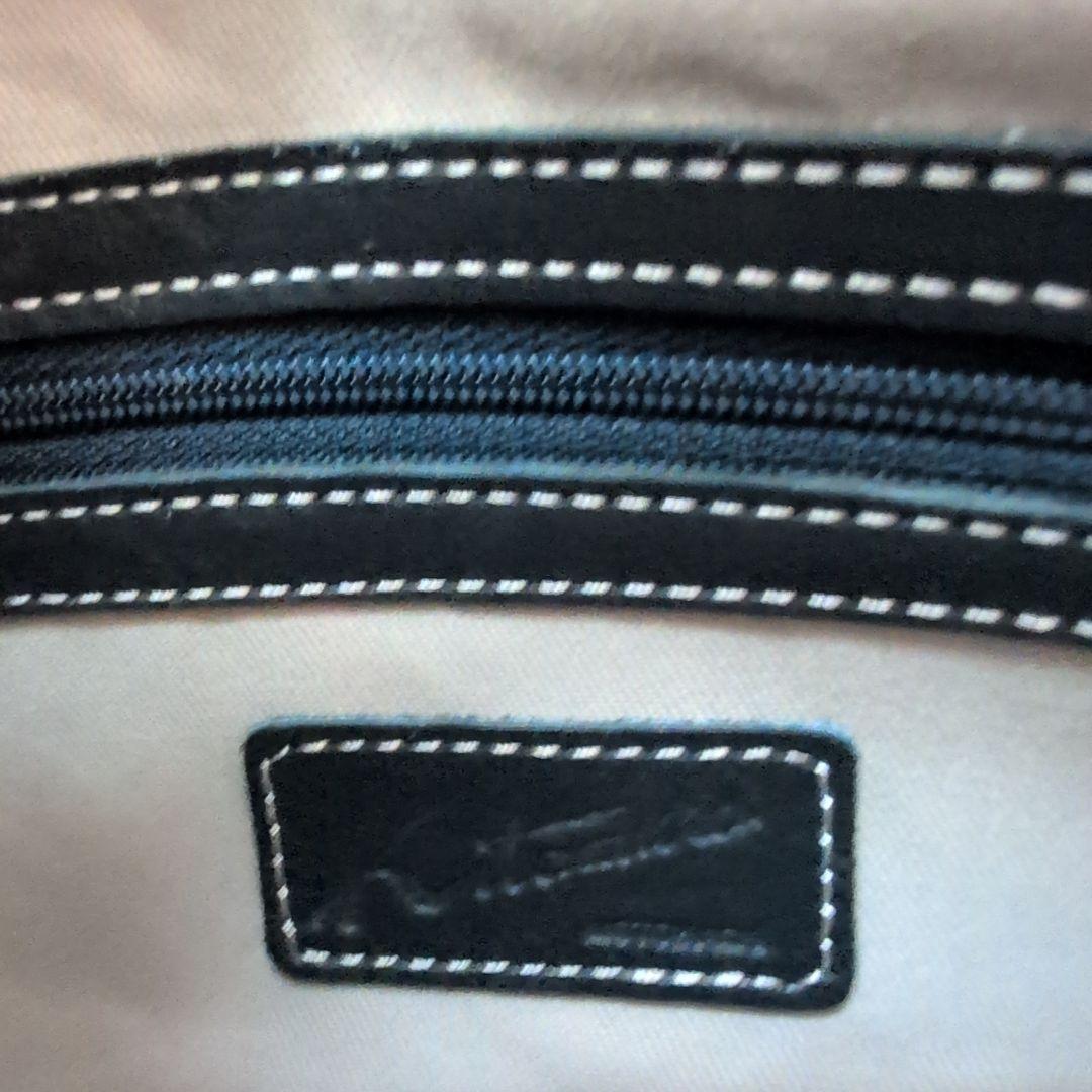 横浜元町　キタムラ　レザーボストンバッグ　ネイビー　Kitamura　本革