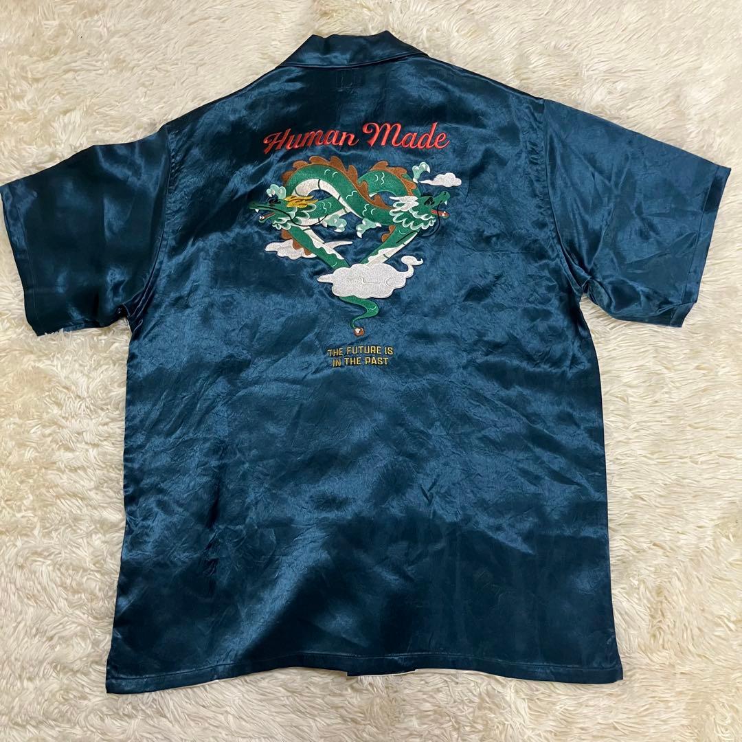 ほぼ未使用　ヒューマンメイド　スカシャツ　アロハ　刺繍　ドラゴン