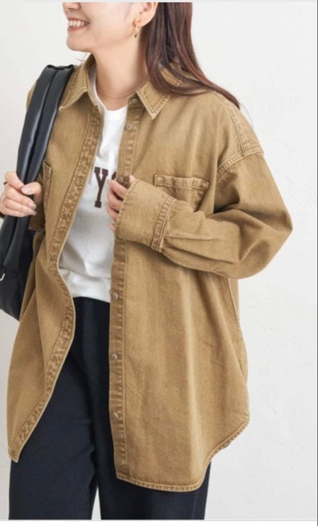 ライトオンスデニムシャツ　　キャメル