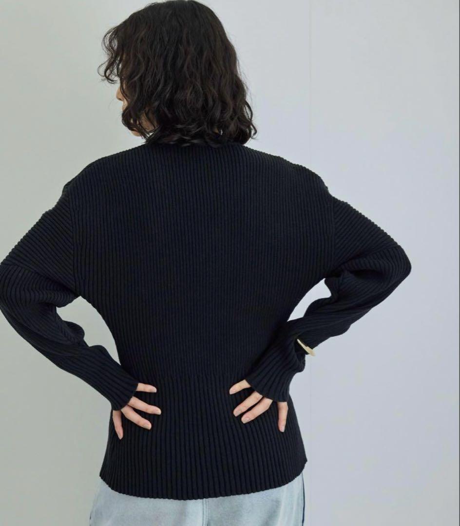 【美品】アダムエロペ 24AW 洗える フォルムリブカーディガン