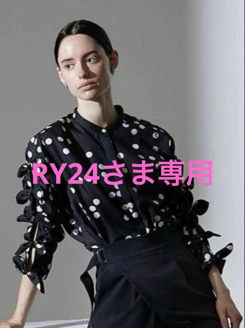 FORMOフォルモ リボンスリーブブラウス ドット