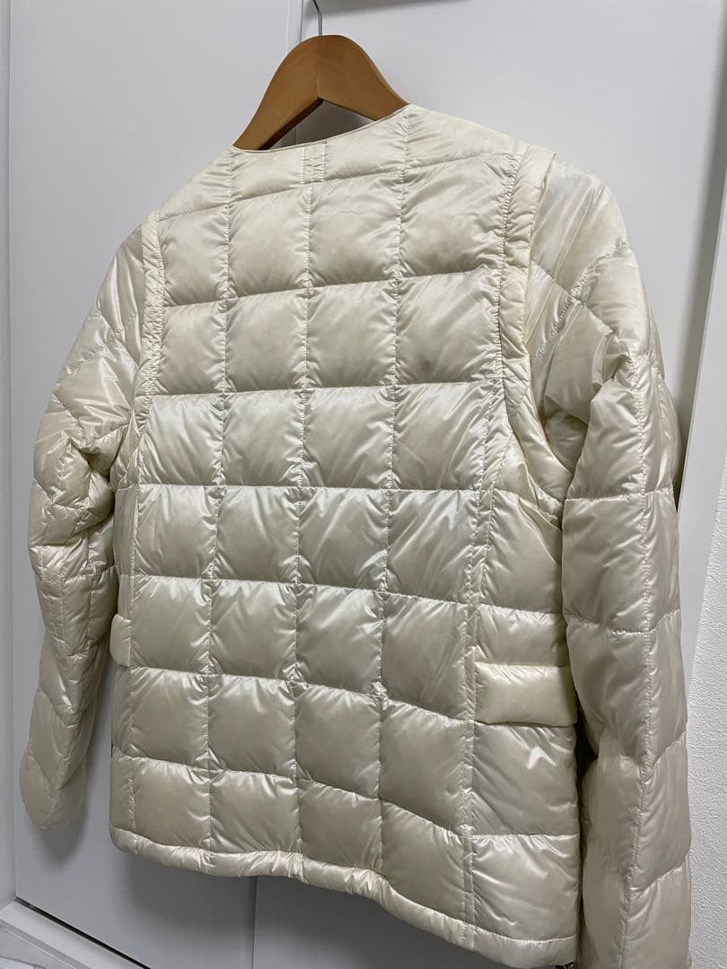 TAION extra アイボリー キルティング ダウンジャケット ファー付き