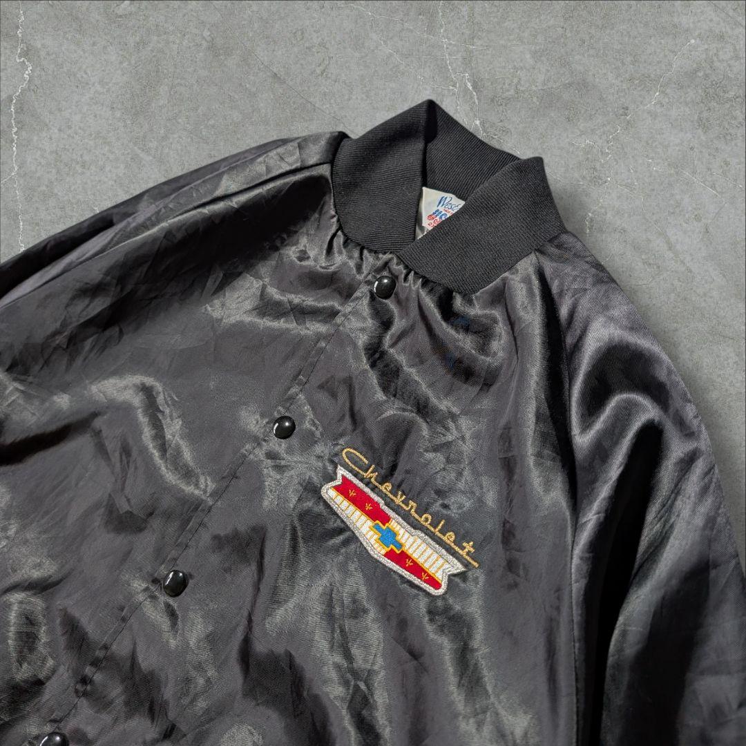 【80-90s USA製】 West Ark×Chevroletサテンジャケット