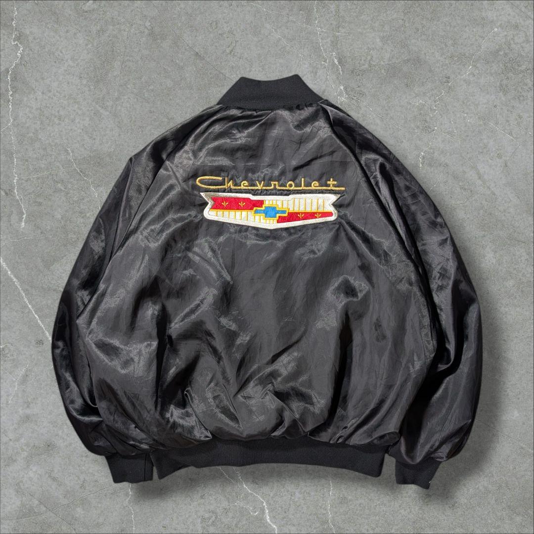 【80-90s USA製】 West Ark×Chevroletサテンジャケット