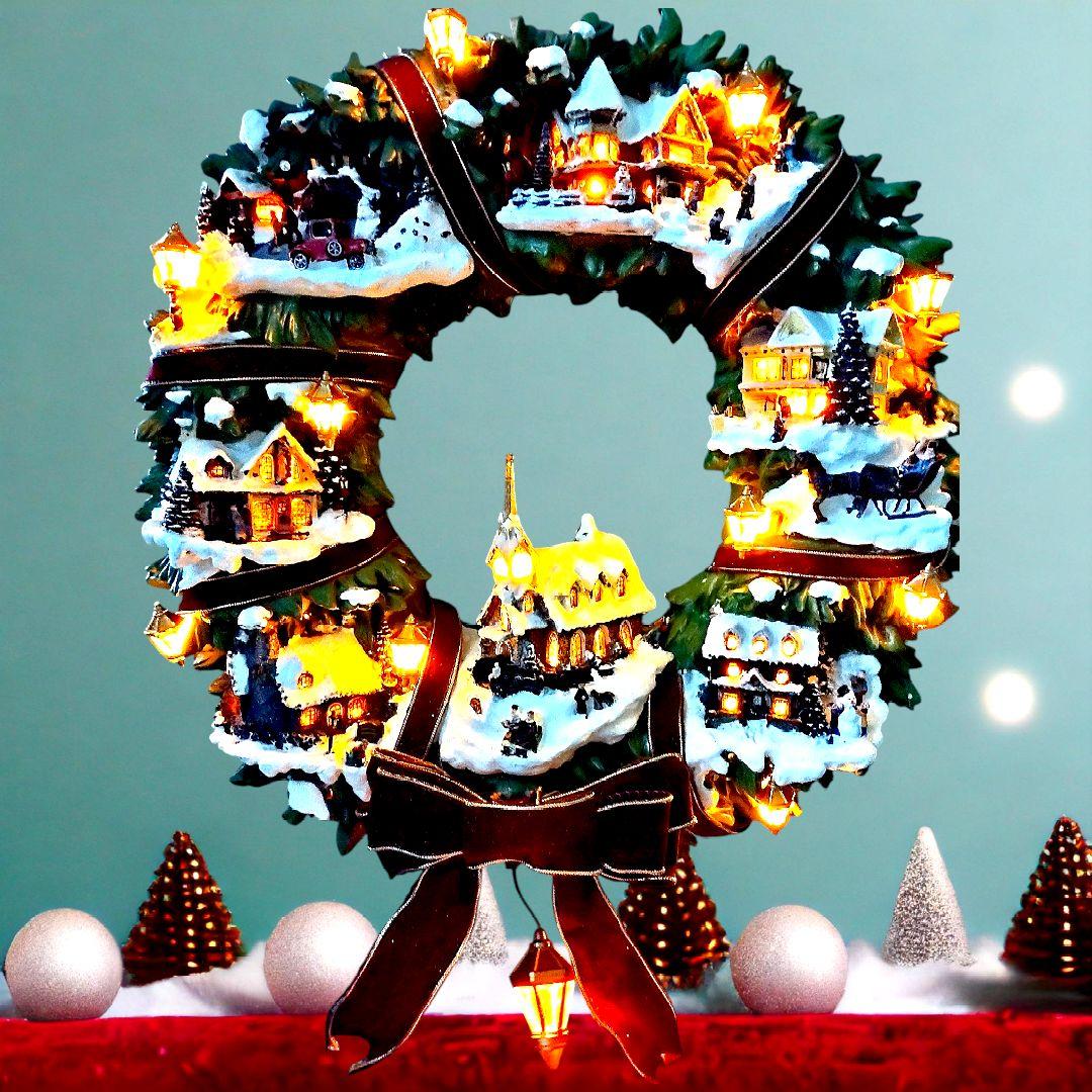 【ゆいママ様】トーマスキンケード リース ビクトリア朝のクリスマスビレッジ