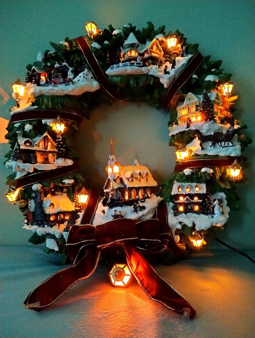 【ゆいママ様】トーマスキンケード リース ビクトリア朝のクリスマスビレッジ