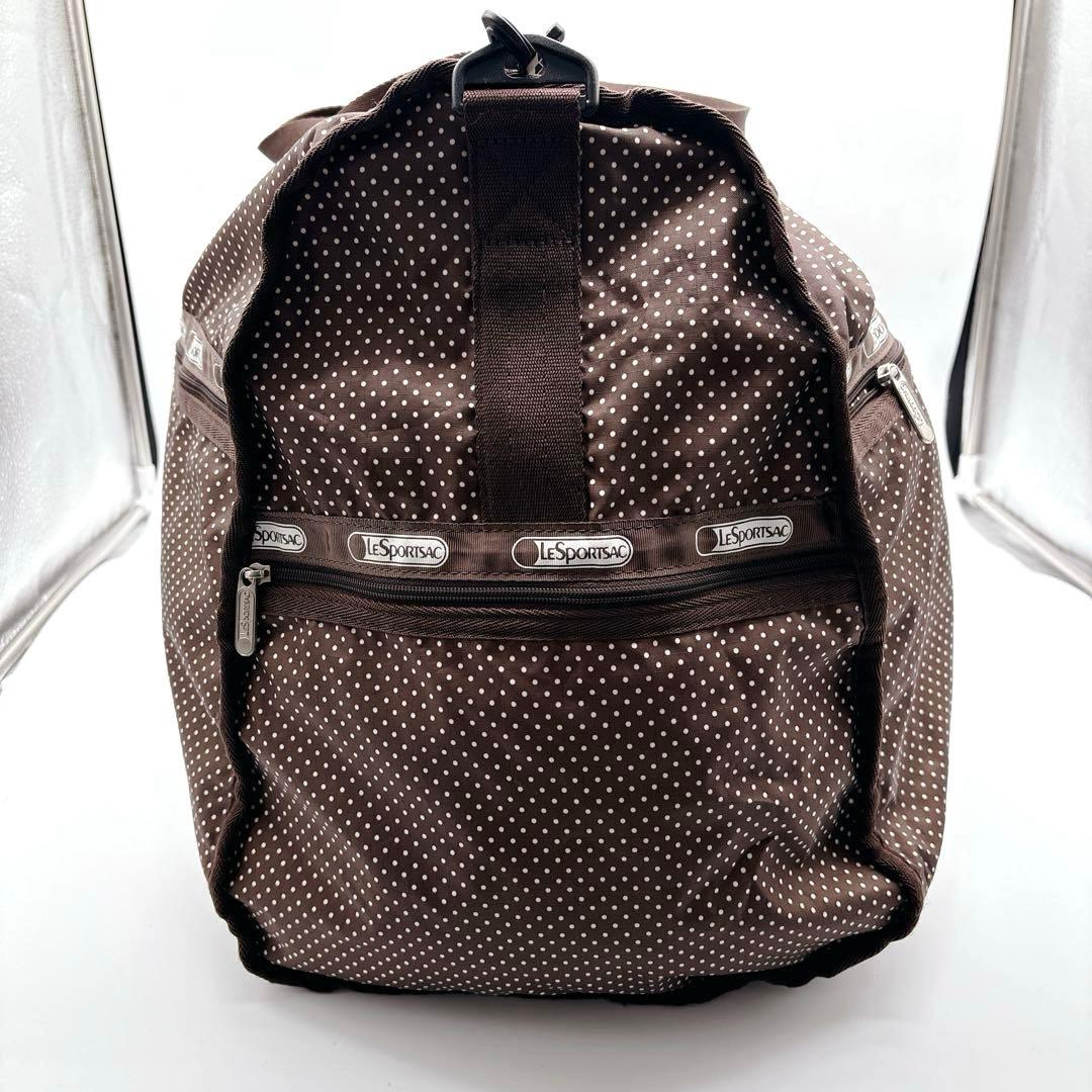 美品✨レスポートサック ボストンバッグ ドット柄　旅行バッグ 鍵付き ブラウン