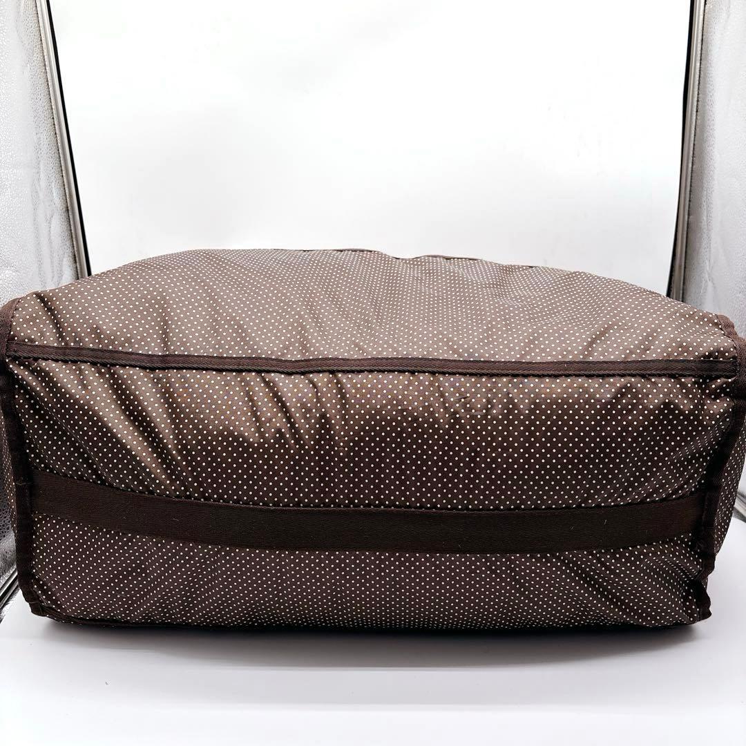 美品✨レスポートサック ボストンバッグ ドット柄　旅行バッグ 鍵付き ブラウン