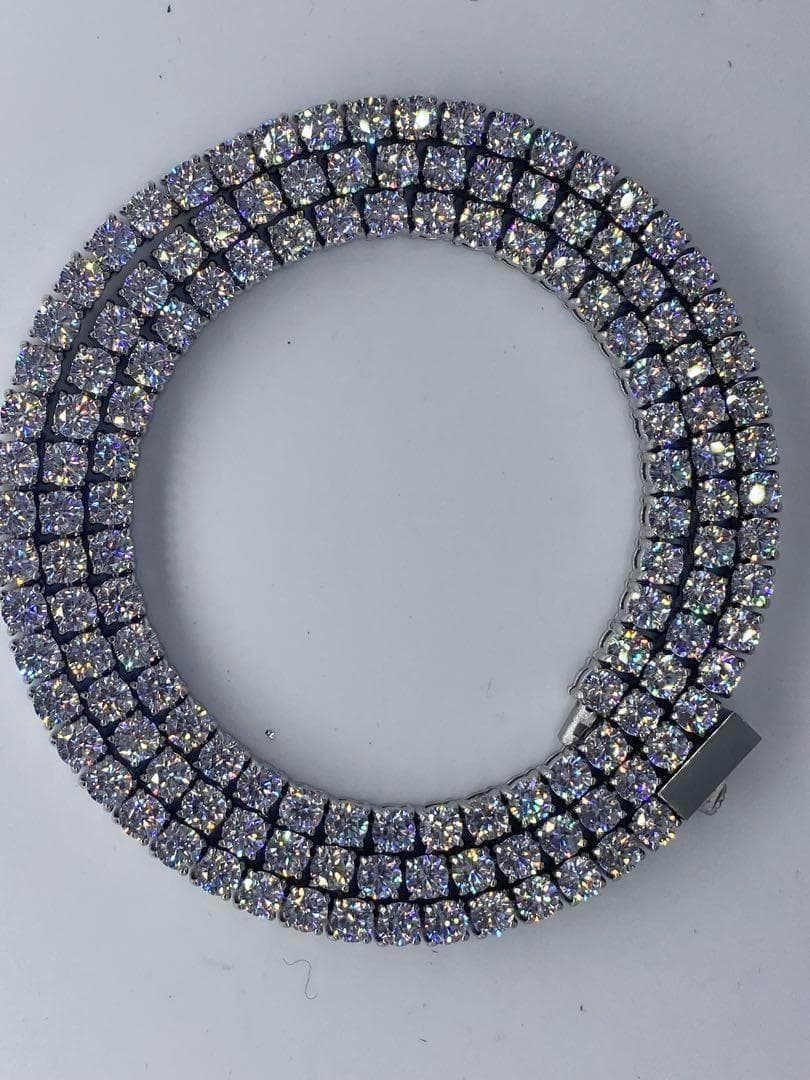 316Lサージカルステンレス　プッシュ式メンズテニスネックレス　4㍉20 LEX