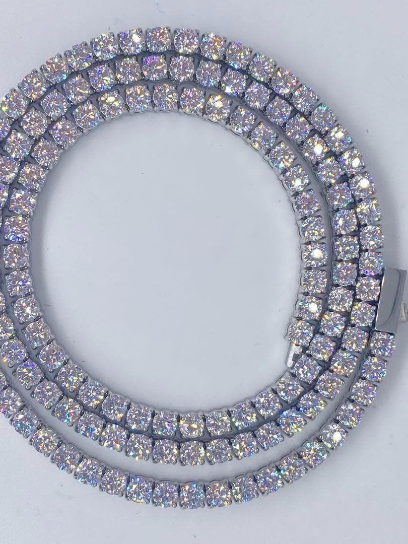 316Lサージカルステンレス　プッシュ式メンズテニスネックレス　4㍉20 LEX