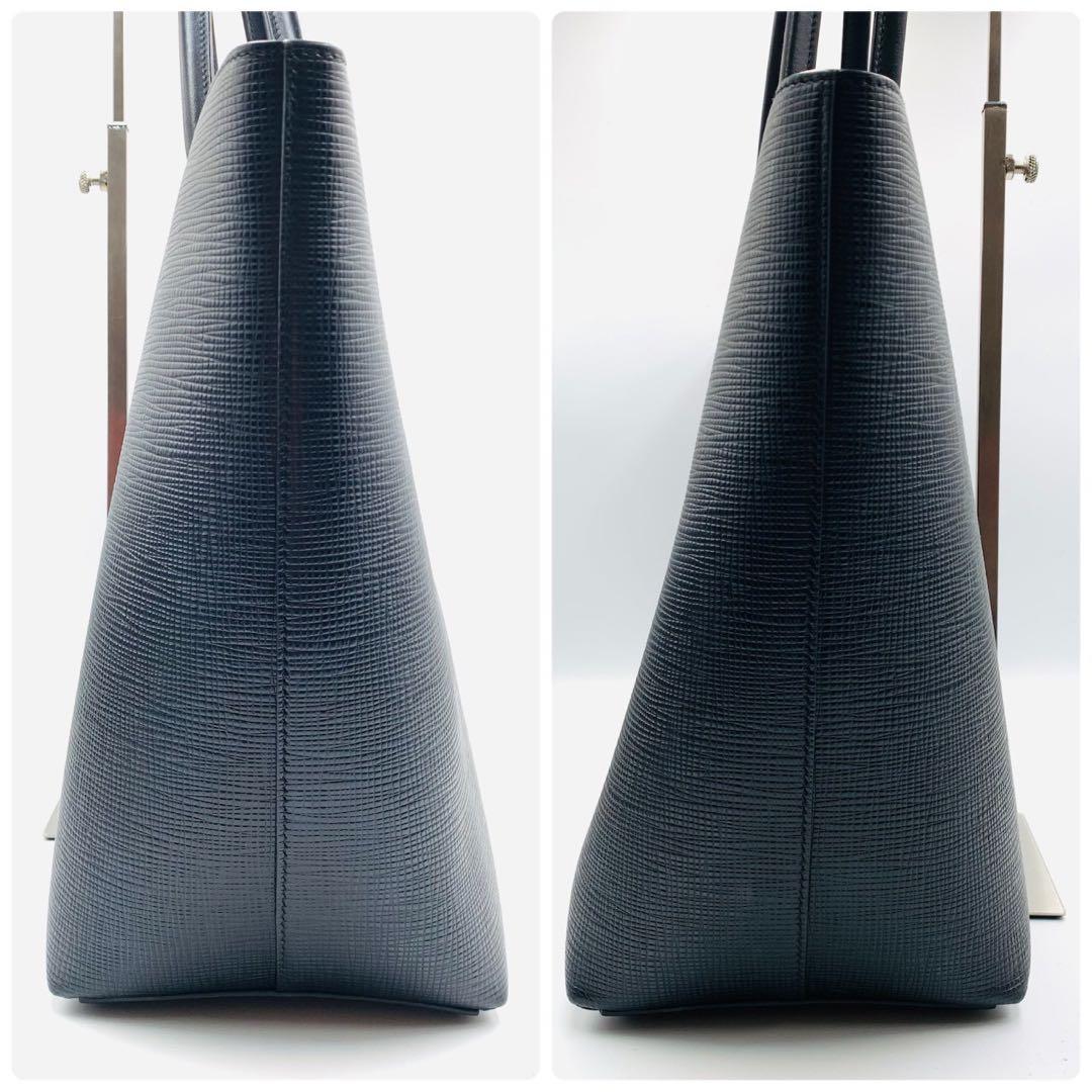 美品✨スマイソン トートバッグ A4 肩掛け可 ブラック 本革レザー ビジネス