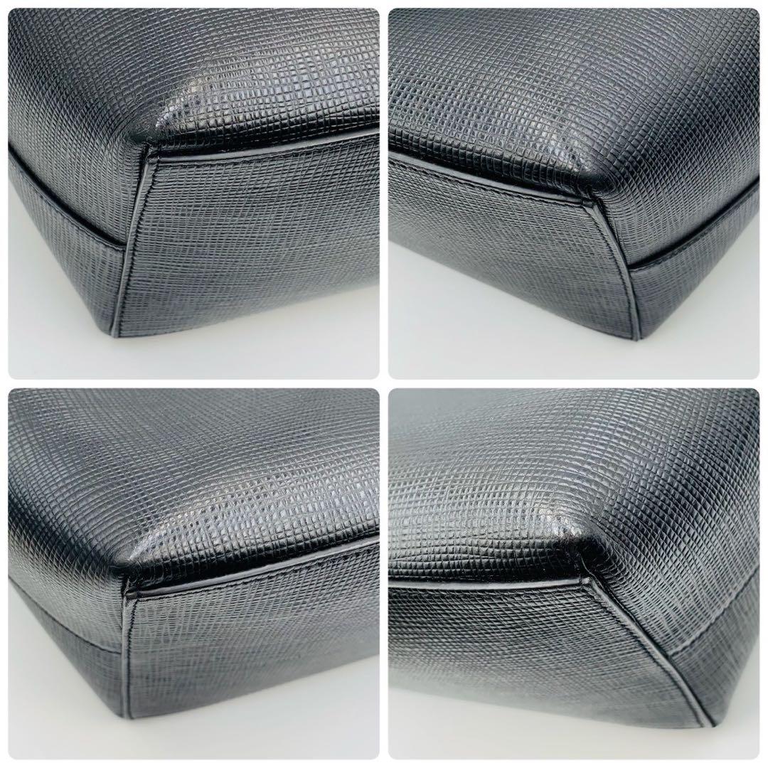 美品✨スマイソン トートバッグ A4 肩掛け可 ブラック 本革レザー ビジネス