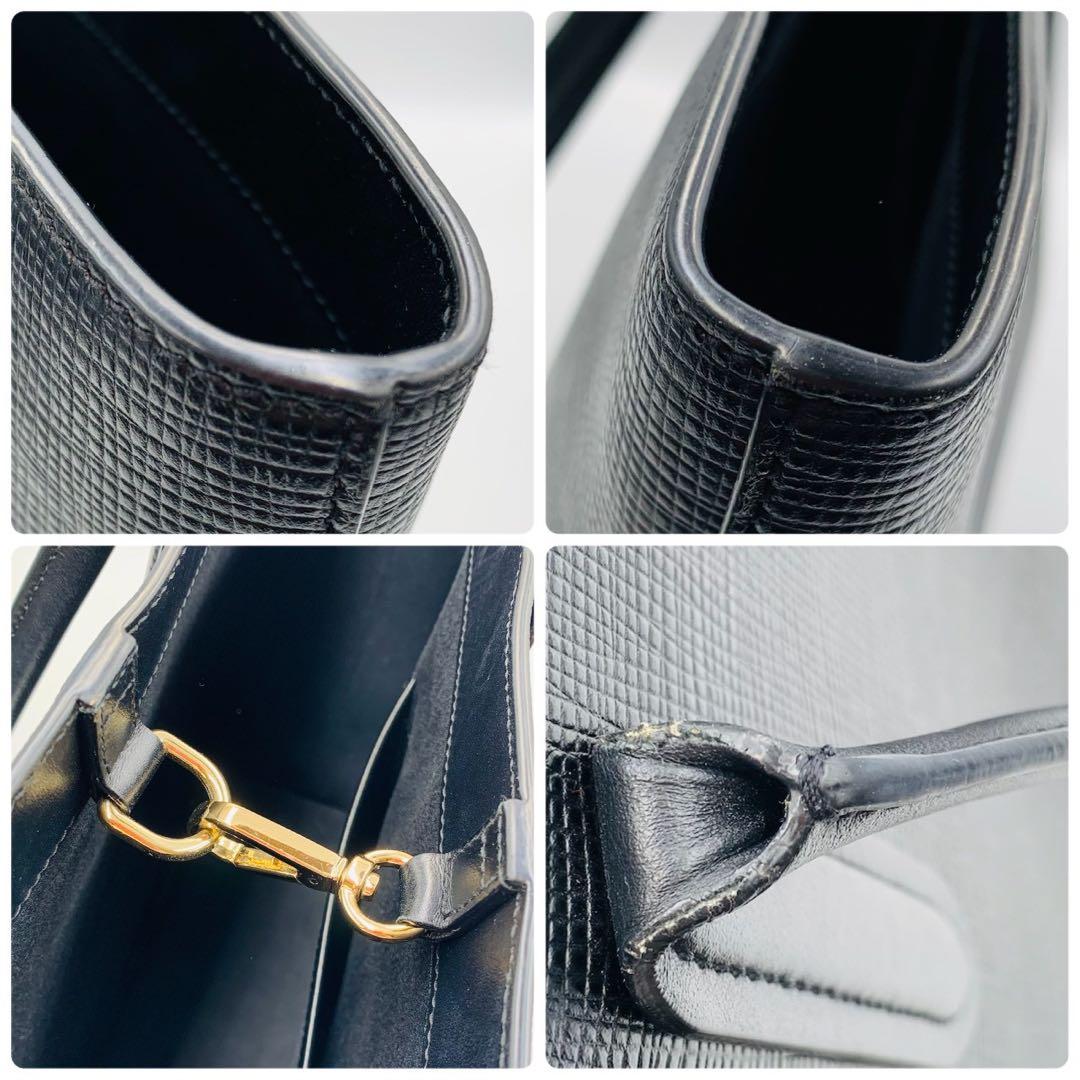 美品✨スマイソン トートバッグ A4 肩掛け可 ブラック 本革レザー ビジネス