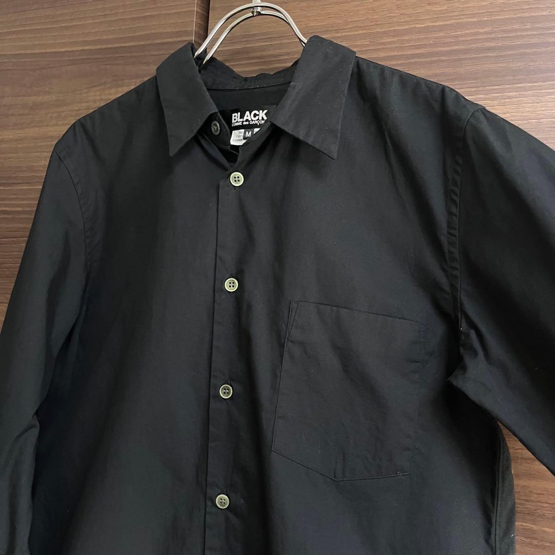 BLACK COMME des GARCONS ブラックコットンシャツ 黒 M