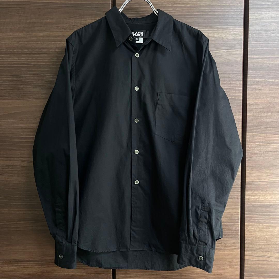 BLACK COMME des GARCONS ブラックコットンシャツ 黒 M
