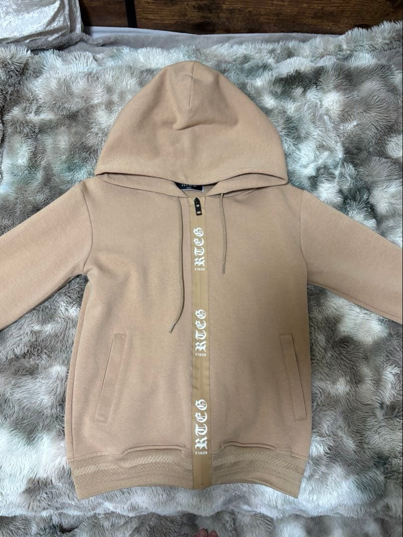 アダムスジャグラー　ベージュジップパーカー セットアップ　S