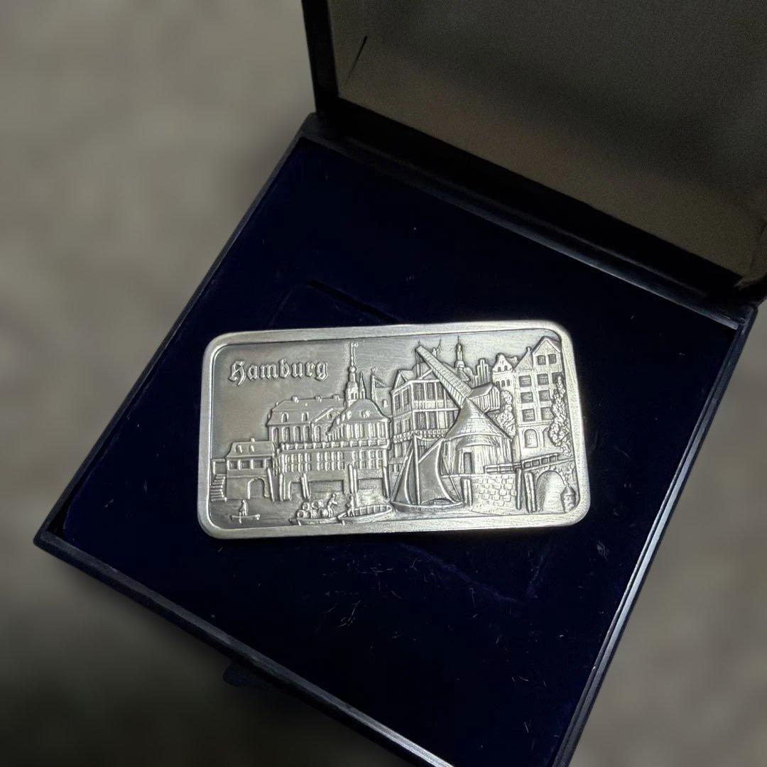 Heraeus 1オンス銀バー Hamburgデザイン　アートバー　プレミア