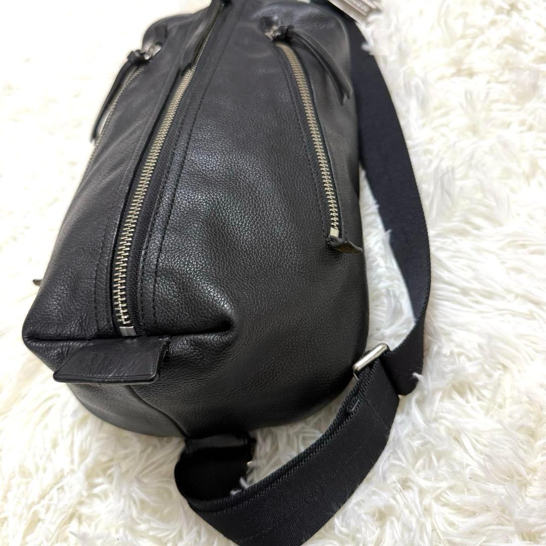 【美品✨】コーチ トンプソン ショルダーバッグ レザー ブラック 黒 チャーム付