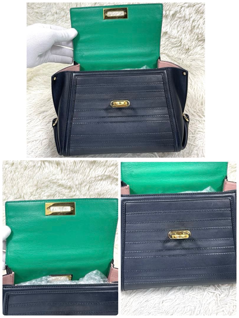 美品‼️ フェラガモ　ハンドバッグ　ガンチーニ　ソフィア　ロゴ金具　レザー