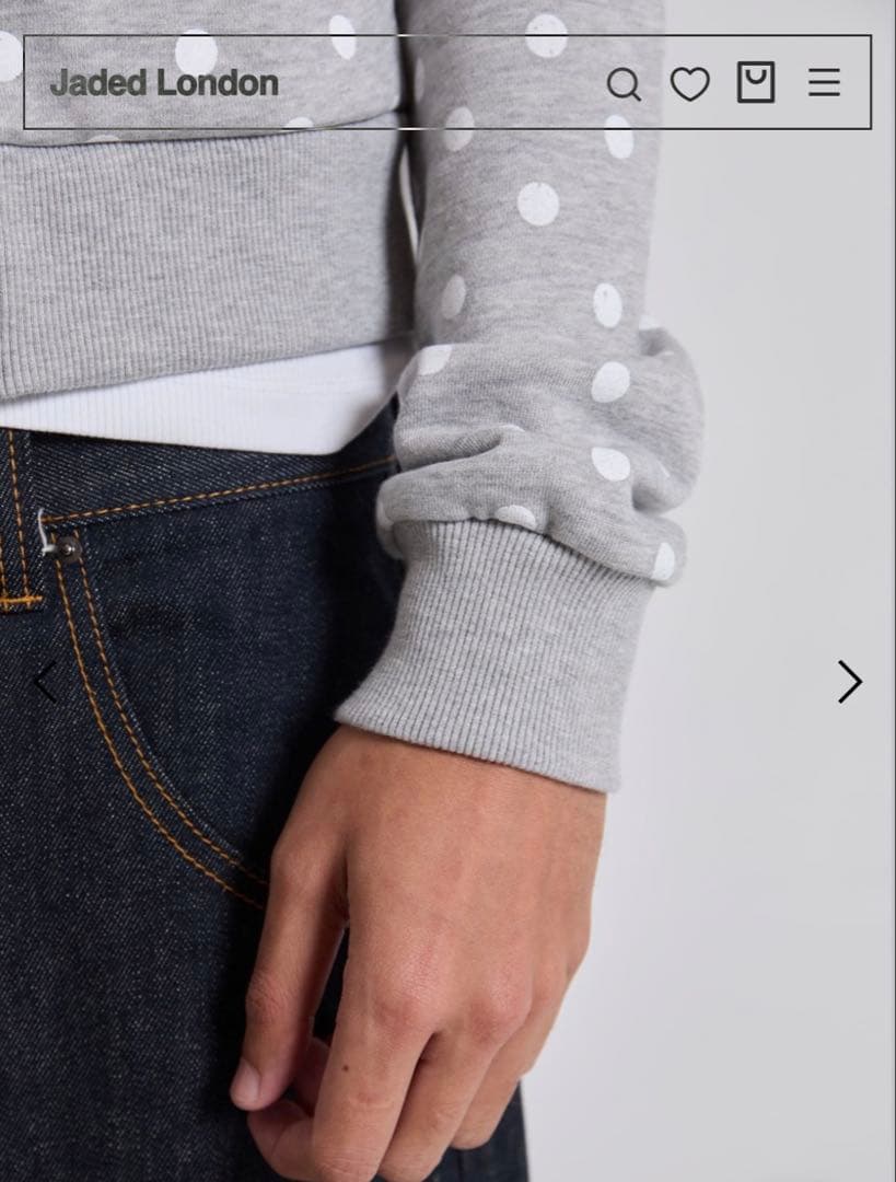 トップス Jaded London Grey Polkadot Hoodie