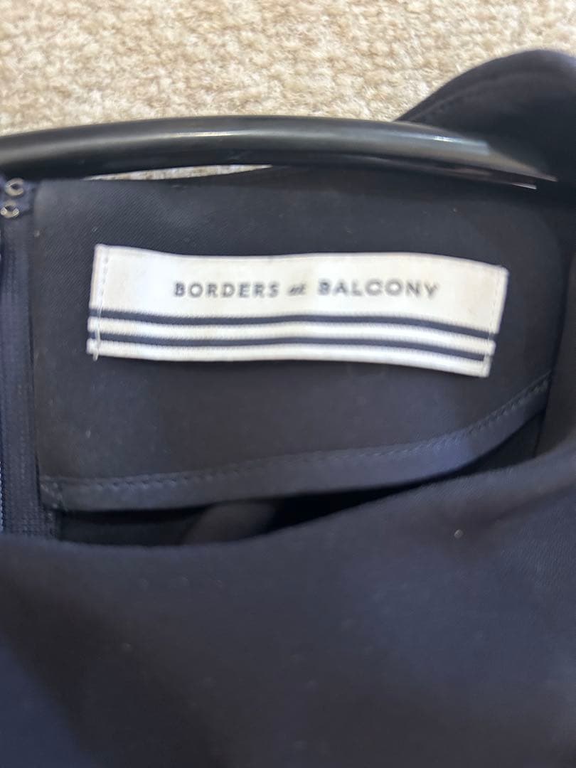 値下げ❗️BORDERS at BALCONY ひざ丈ワンピース 七分袖ストライプ