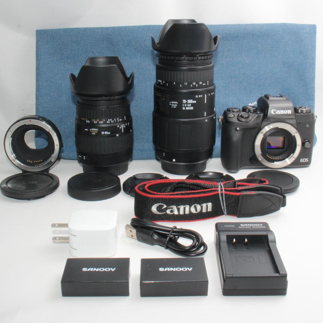 ❤️予備バッテリー&カメラバック付き❤️Canon EOS M5 ダブルズーム
