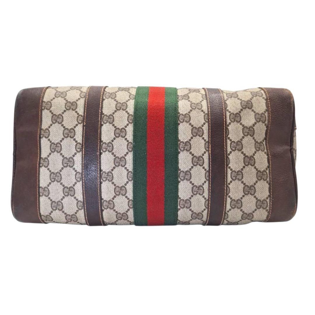 OLD GUCCI ミニボストン ハンドバッグ GG柄 シェリーライン　0138