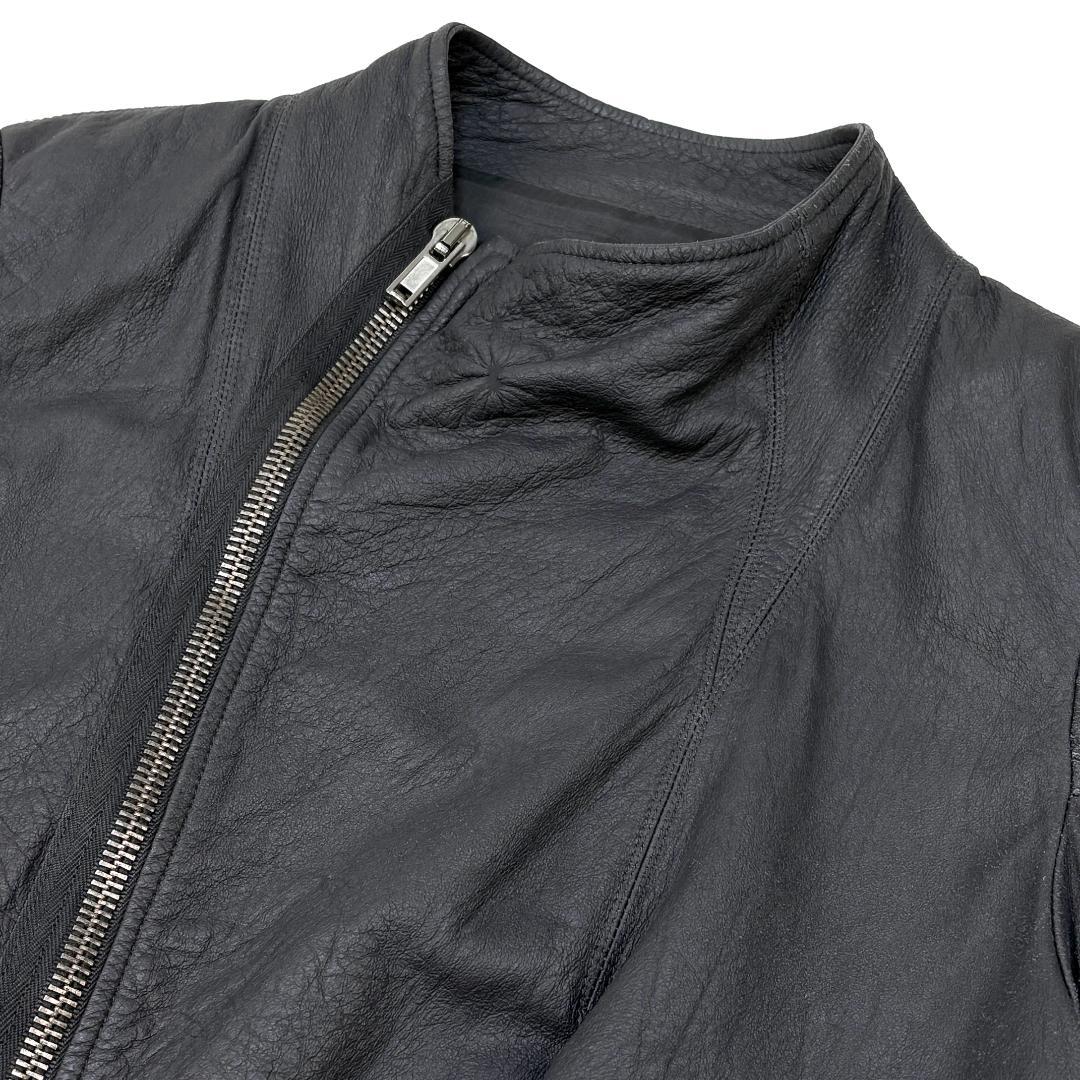 Rick Owens ラムレザー ハイネック ライダースジャケット 40 グレー