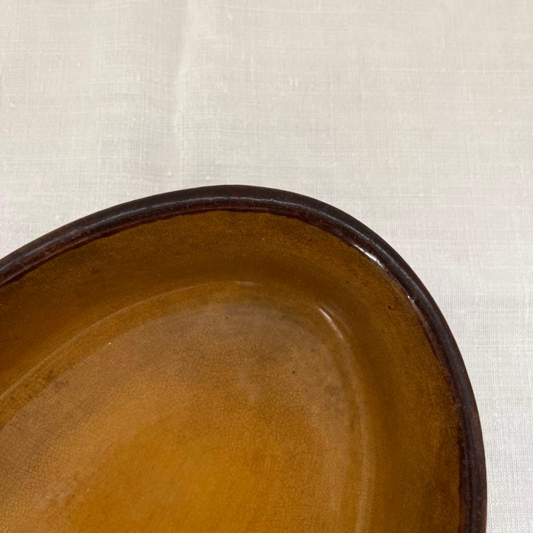 フランスアンティーク 貫入が美しく入った グラタン皿 オーブン皿