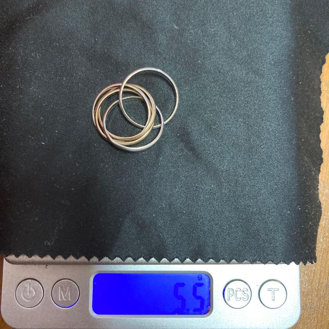 4℃ K10 シルバー　5連リング