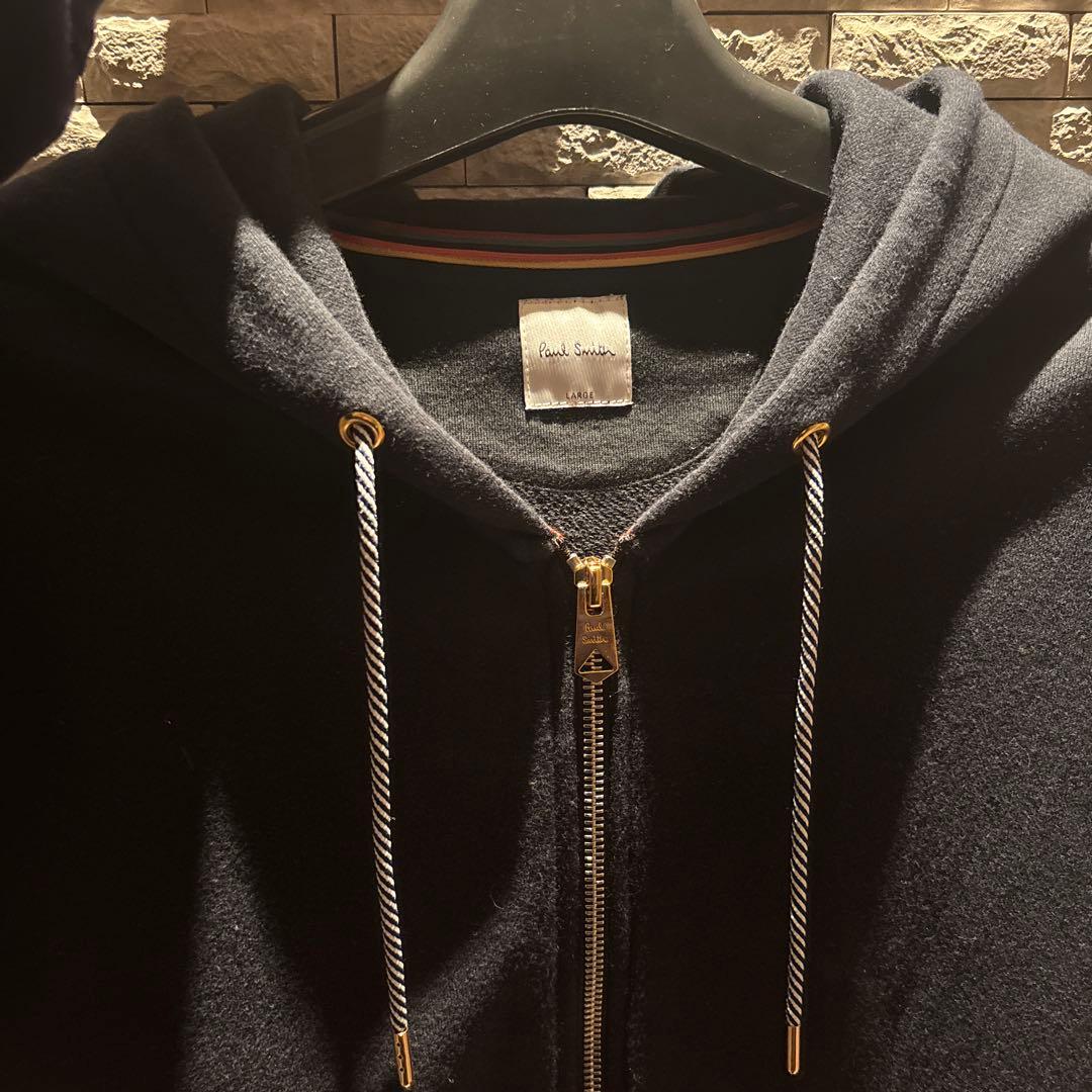 Paul Smith フルジップパーカー マルチストライプ　L 黒　ブラック