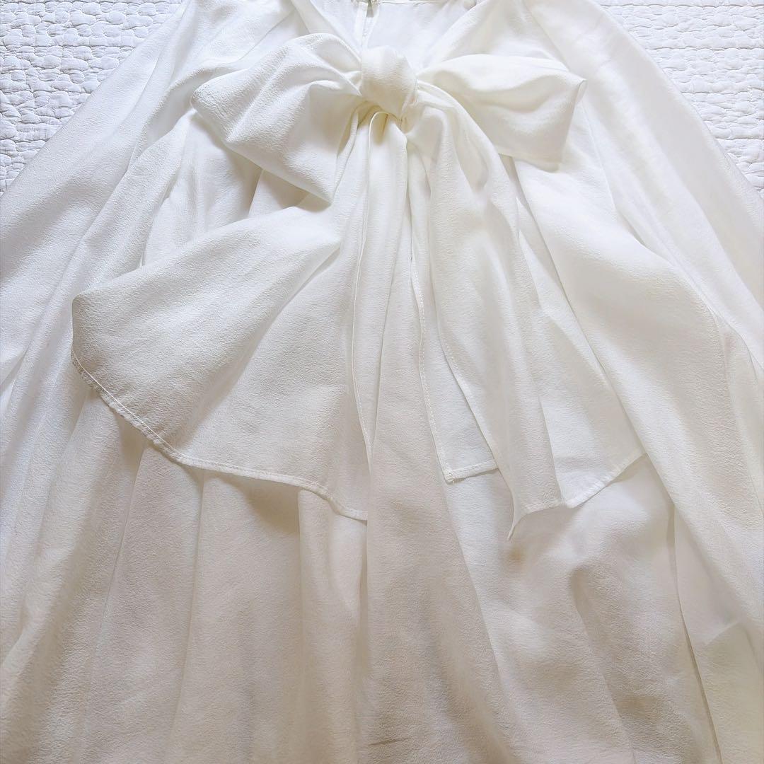 美品⚑　セルフォード ボウタイ　ビッグリボン　シアーブラウスホワイト