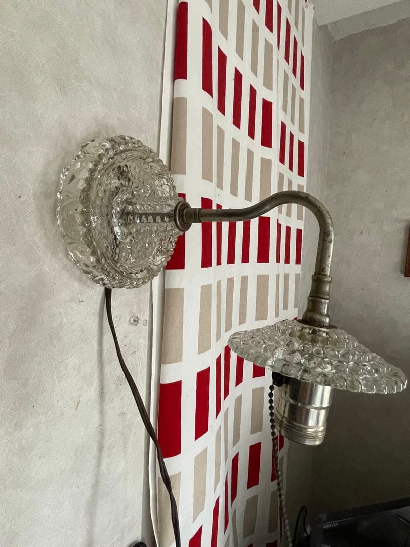 アンティーク　ウォール　壁掛け　ランプ　ミルクガラス　ガラス　シェード　アメリカ