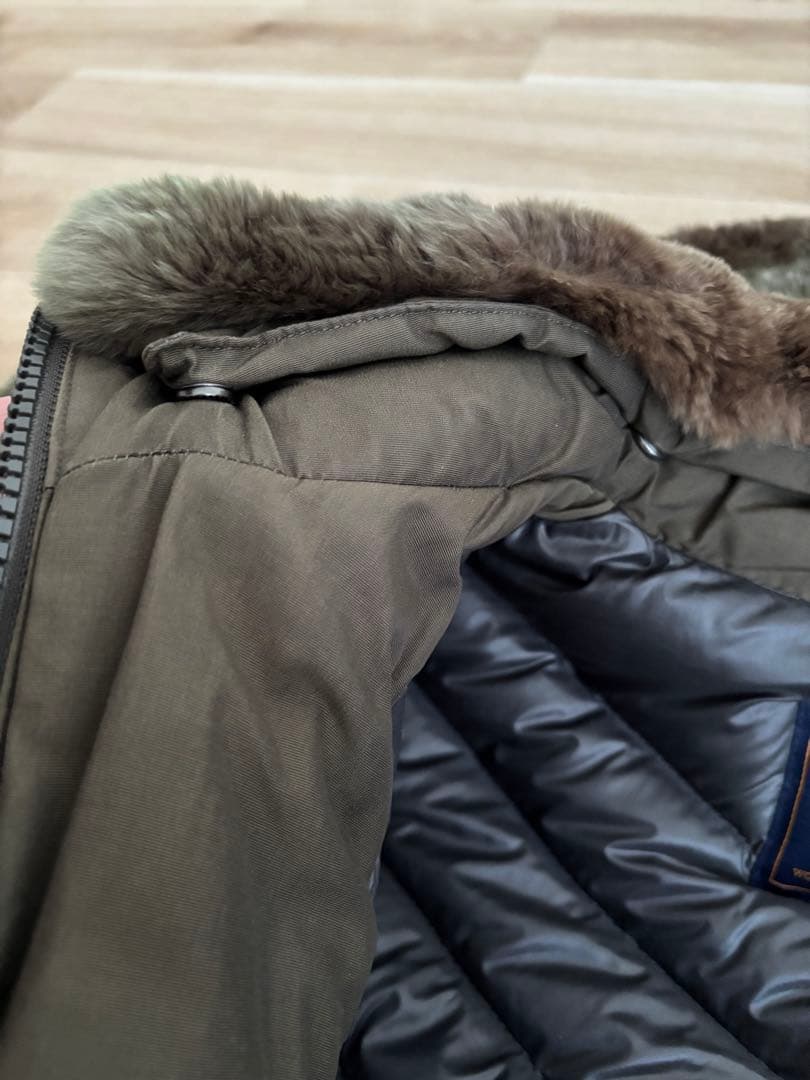 ウールリッチ　ボウブリッジ　ダウンコート　カーキ　ファー　Sサイズ