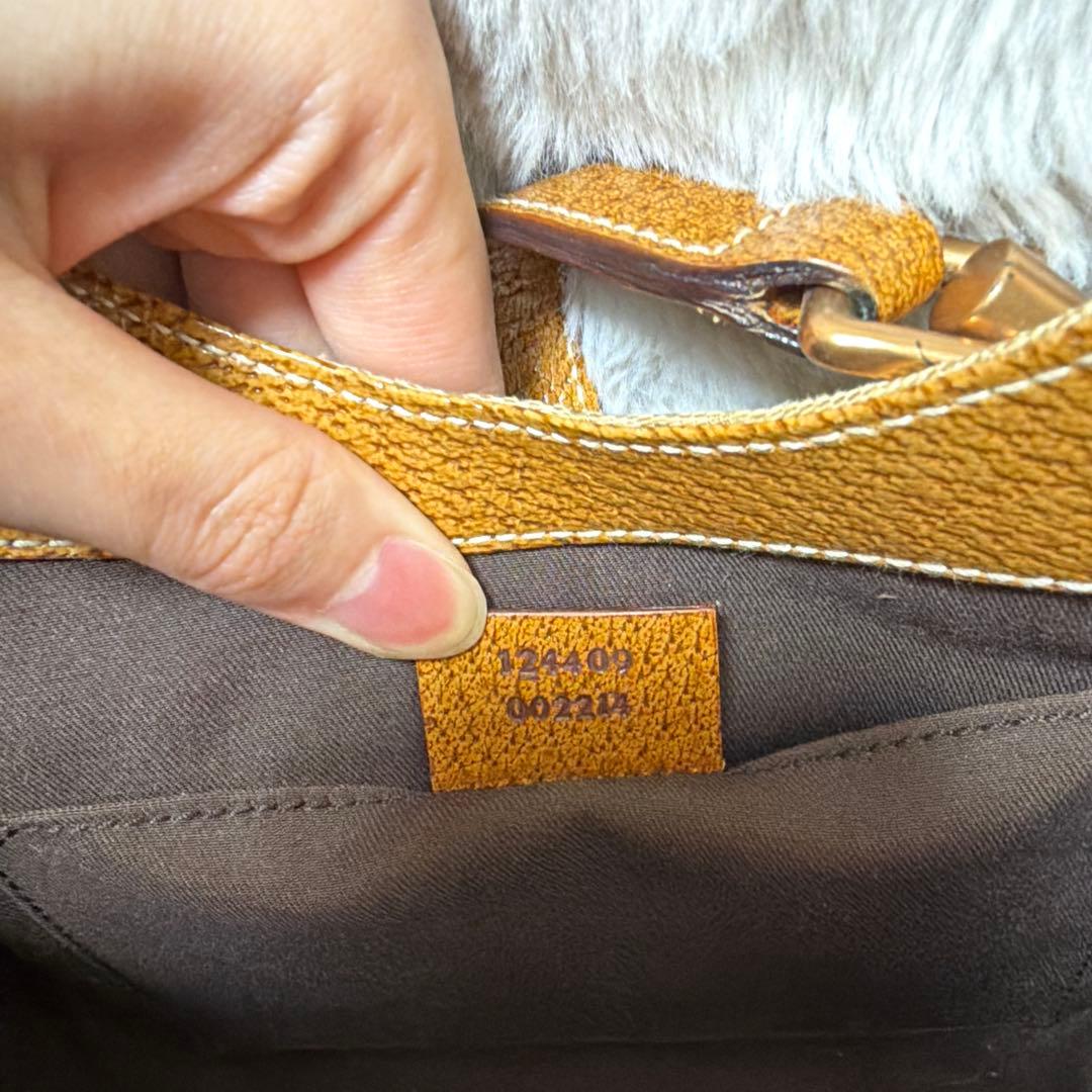 GUCCI ニュージャッキー ショルダーバッグ キャンバス レザー ベージュ