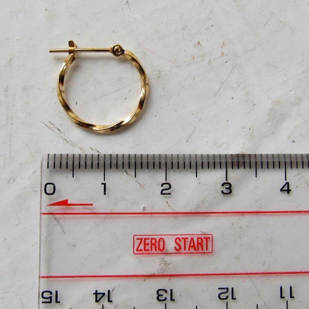 18K ピアス フープ フープピアス 片耳 片方 1個 K18 新品 本物
