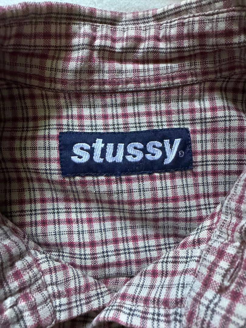 激レア90s old stussy チェック柄 長袖シャツ