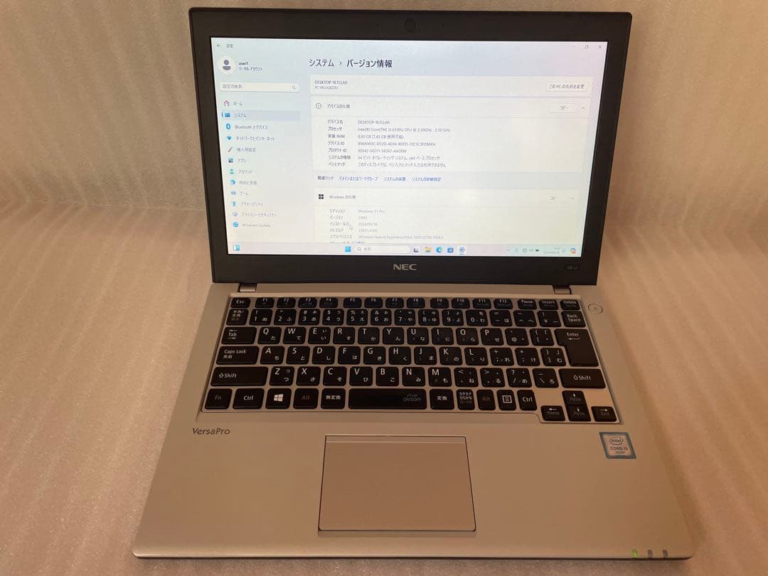 ジャンク NEC VK23LB i3-6100Uメモリ8G 無線LAN