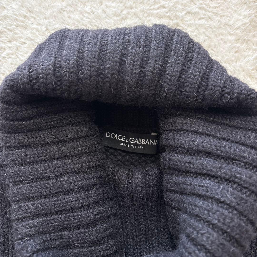 ドルチェアンドガッバーナ　キモノスリーブニット　アルパカニット　チャコールグレー