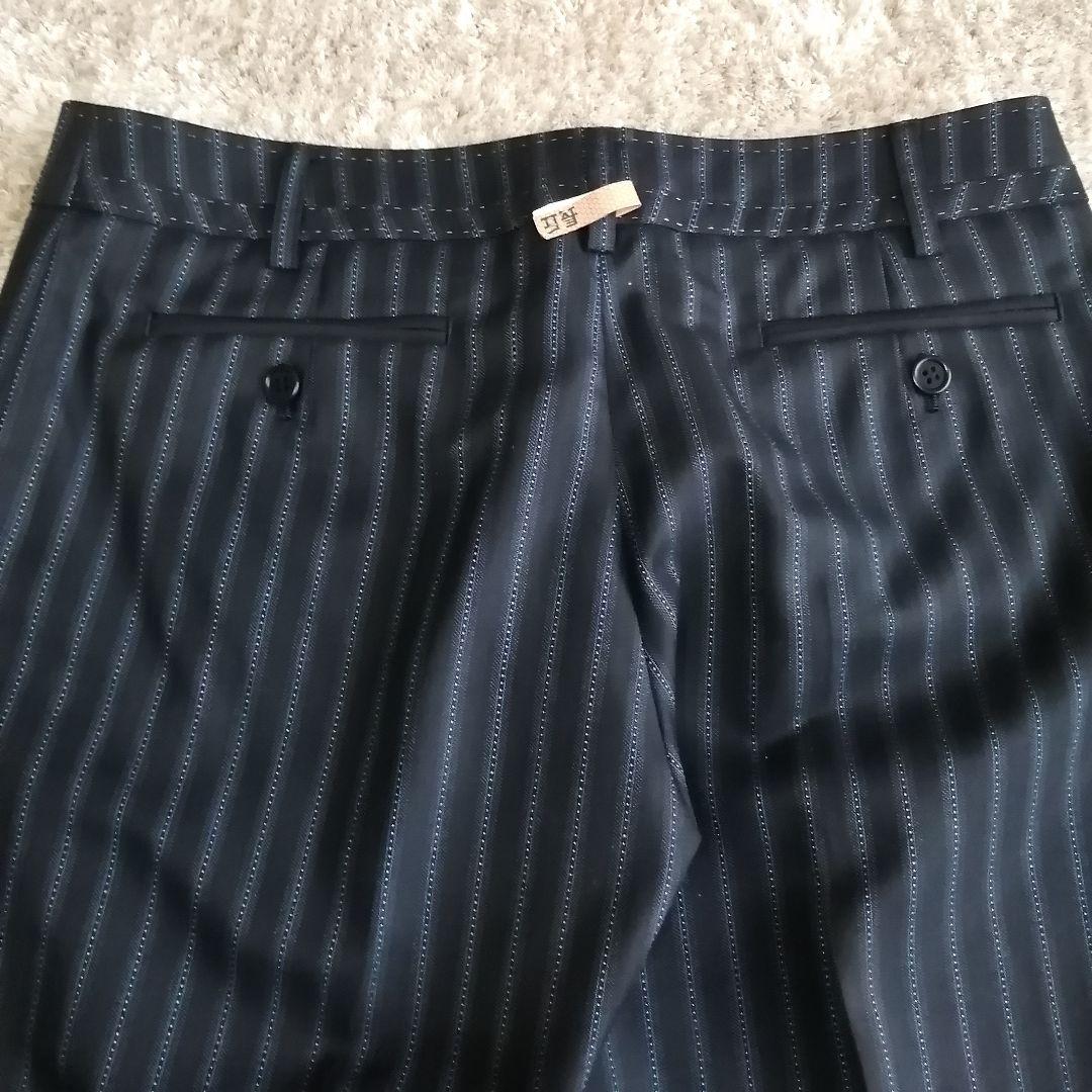大きいサイズポールスミスブラック　セットアップ　ストライプ 花柄 42 パンツ