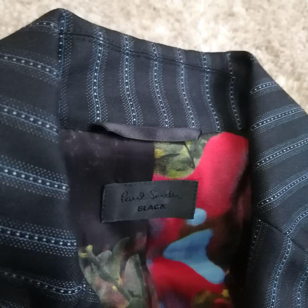 大きいサイズポールスミスブラック　セットアップ　ストライプ 花柄 42 パンツ