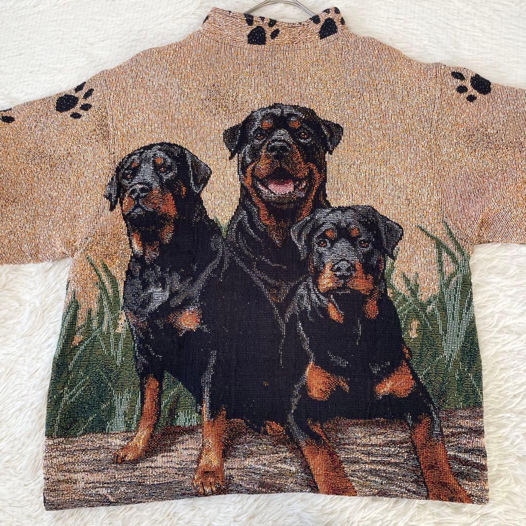 希少✨️SUGAR STREET WEAVERS USA製 ゴブラン織り 犬柄