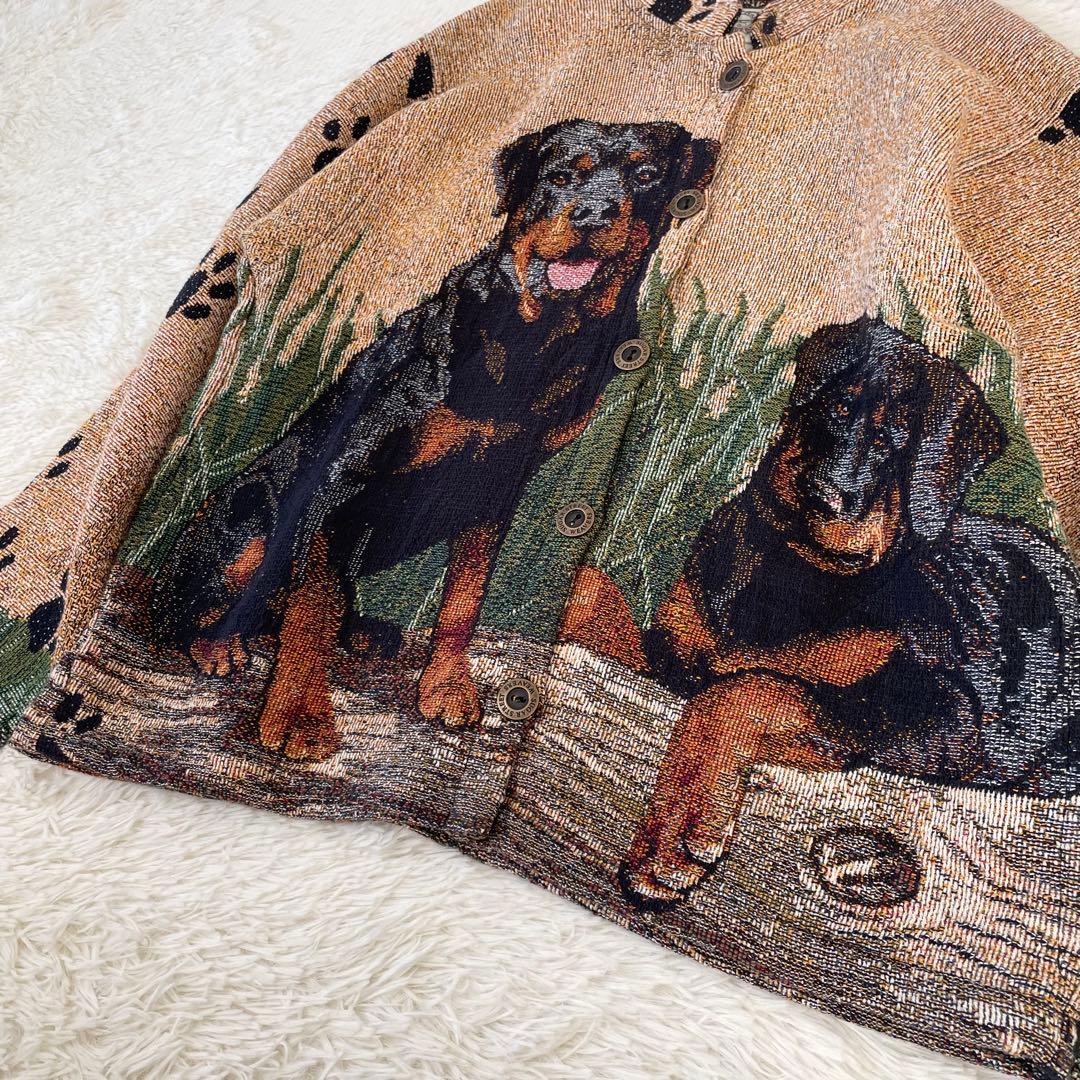 希少✨️SUGAR STREET WEAVERS USA製 ゴブラン織り 犬柄