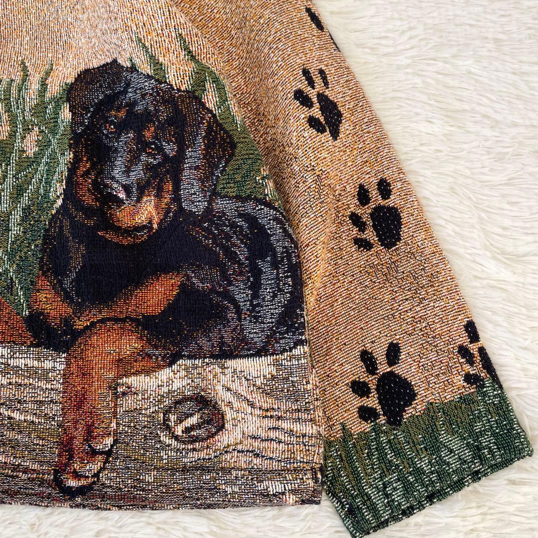希少✨️SUGAR STREET WEAVERS USA製 ゴブラン織り 犬柄