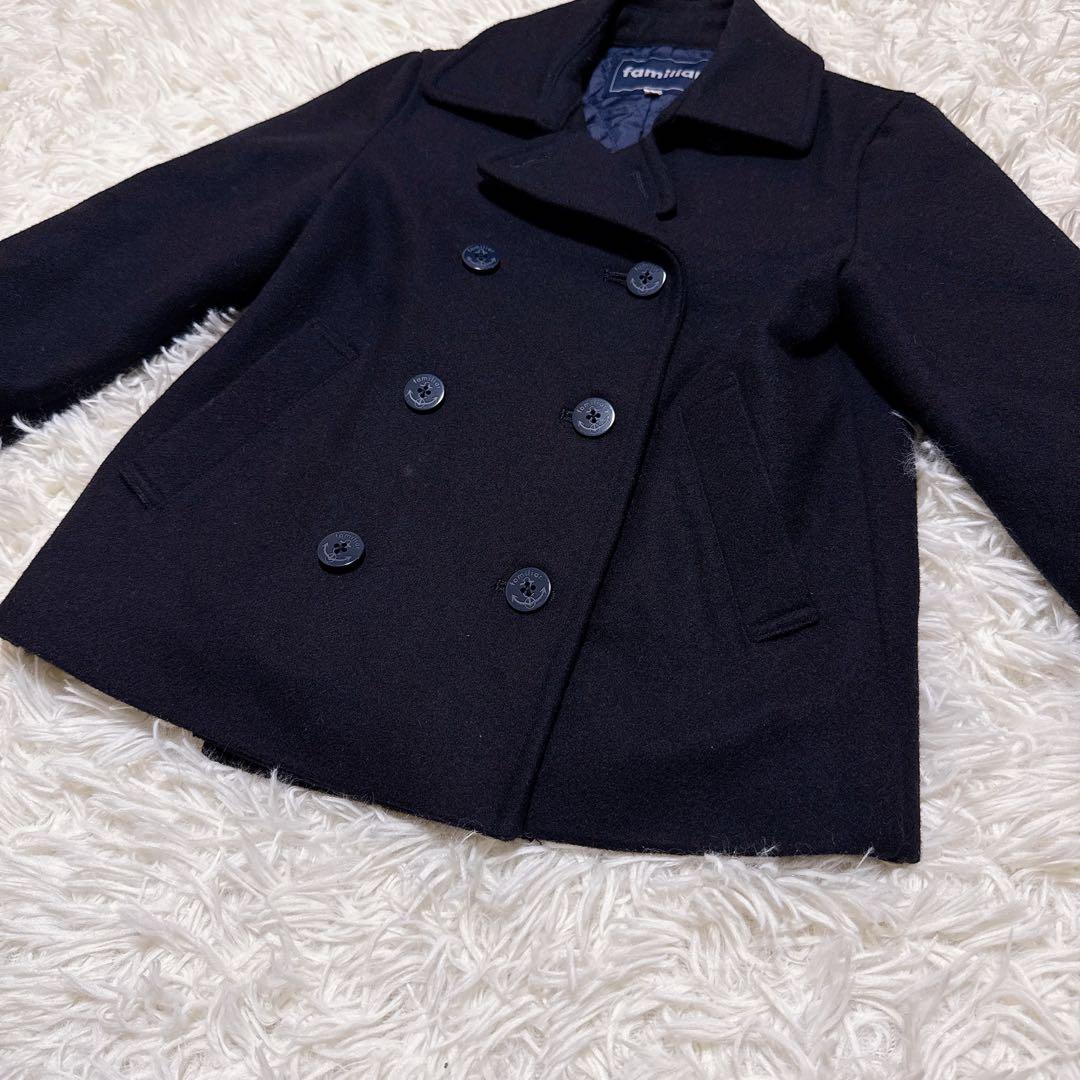 ファミリア　ピーコート120cm ネイビー　美品　アウター　ウールコート