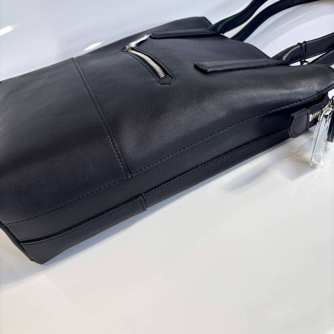 新品未使用 アニアリ aniary レザー トートバッグ 縦型 肩掛け ブラック